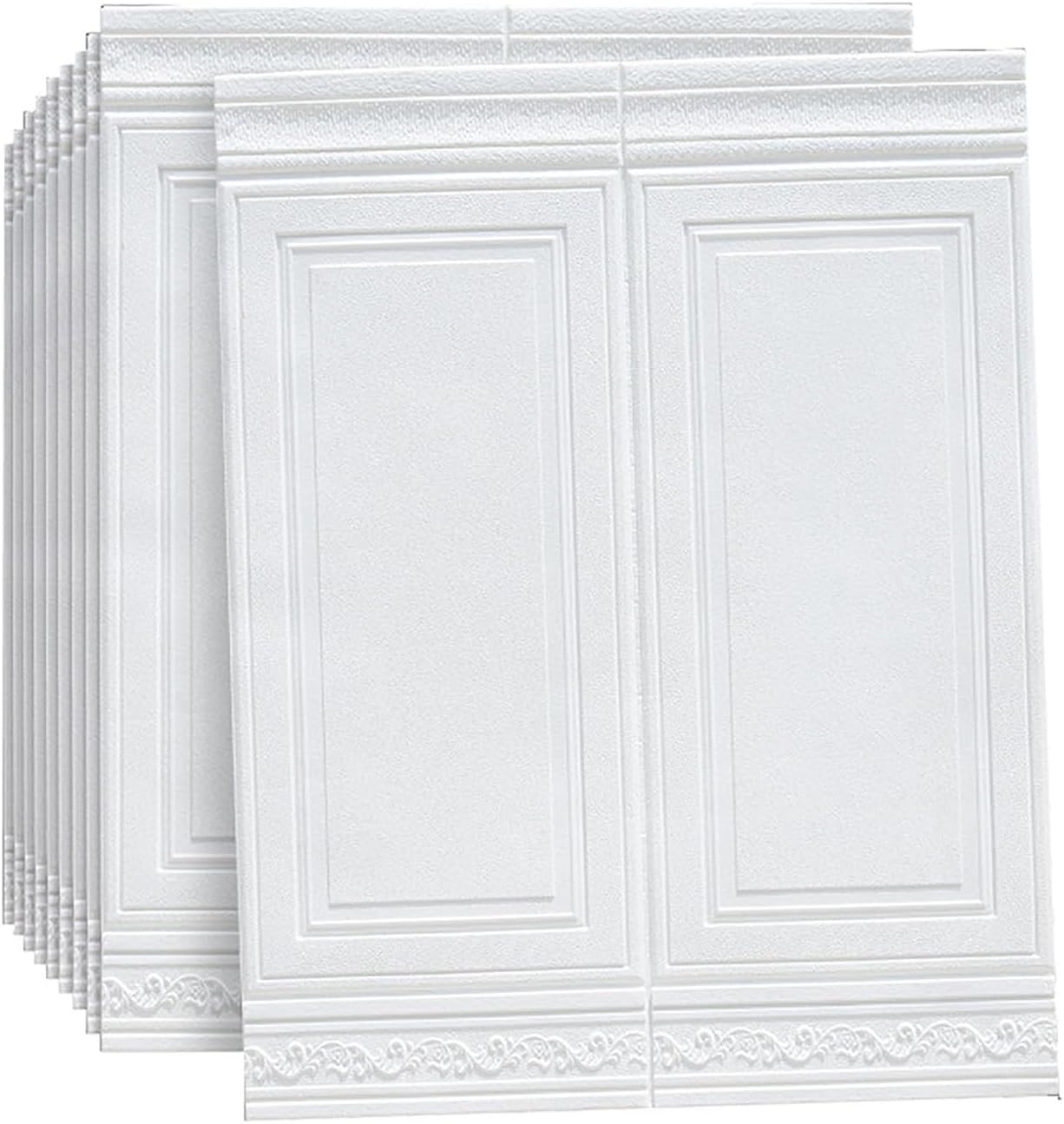 Pack de 10 panneaux muraux blanc avec moulures classiques