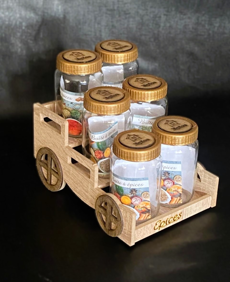 Set porte épices en bois