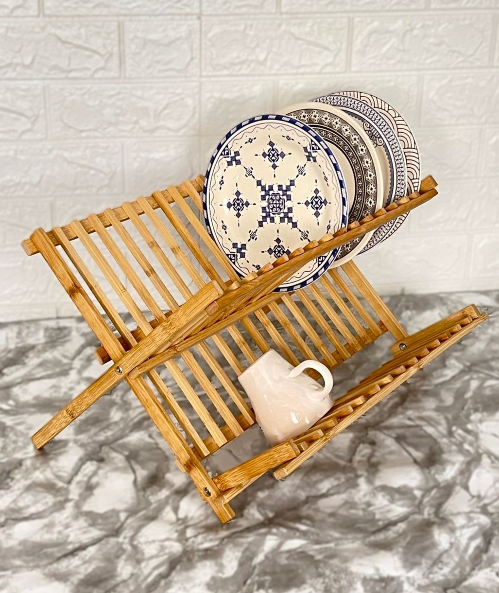 porte assiette pliable en bambou (grand)