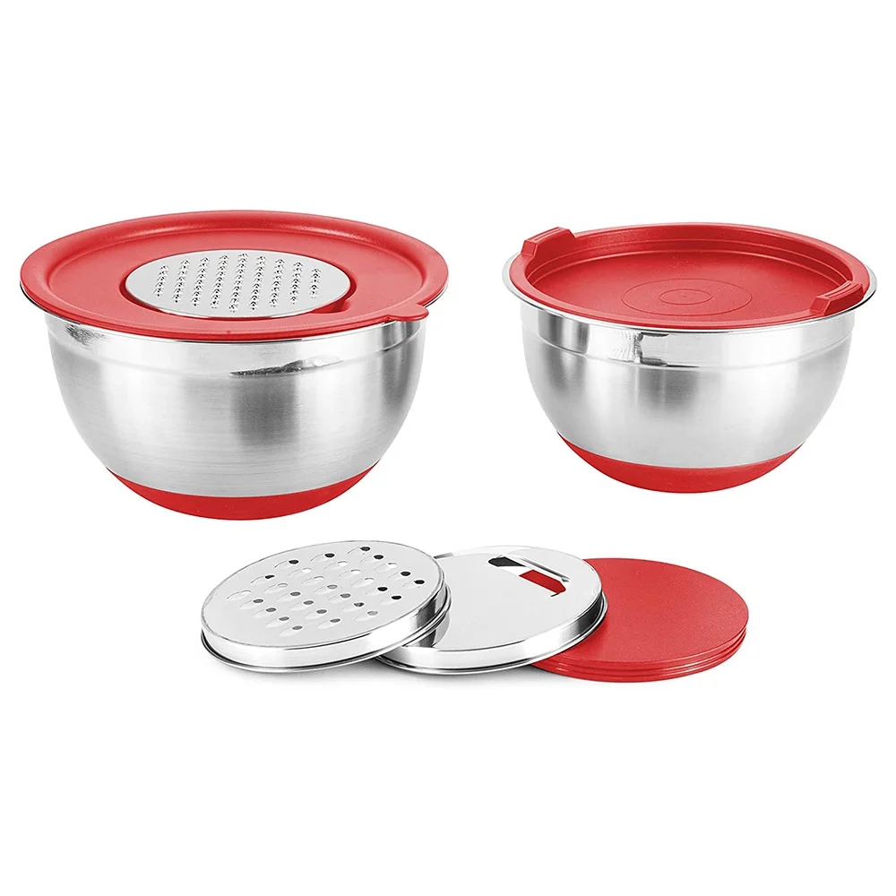 Ensemble de 2 bols à mélanger avec couvercle cet 3 accessoires