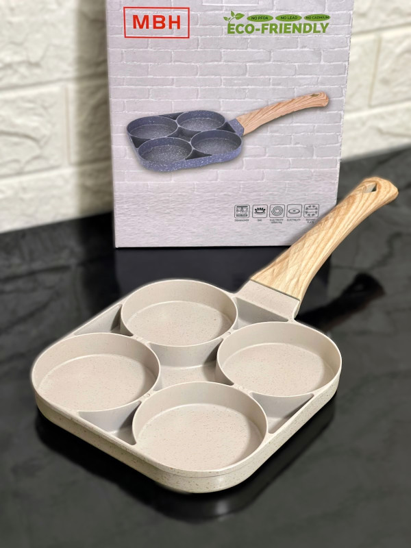 Poêle antiadhésive Eco friendly, 4 tasses rond