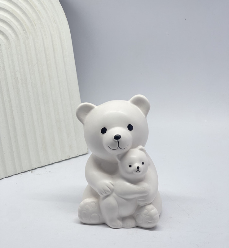 Tirelire nounours blanc