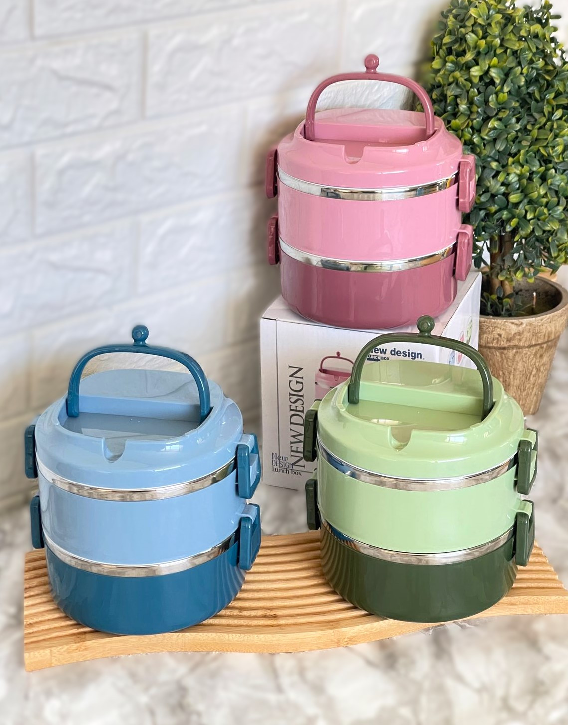Lunch Box Isotherme Multi-étage  Inox avec Poignée