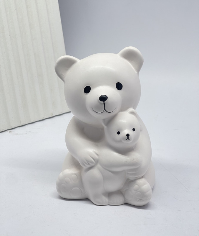 Tirelire nounours blanc