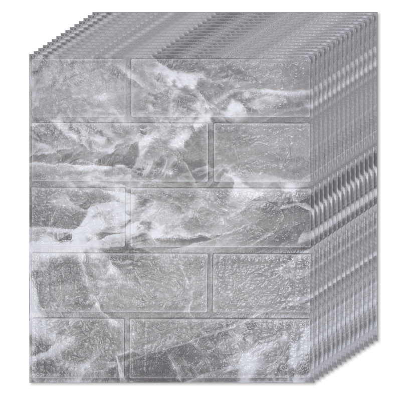 lot de 10 panneaux muraux autocollant 3D imitation marbre