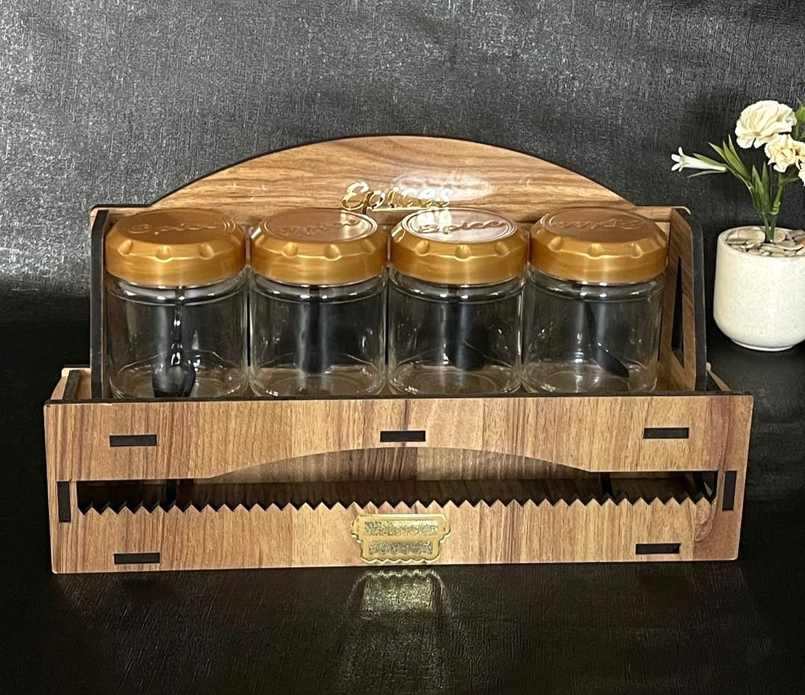 Set 4pcs pots à épices avec distributeur papier aluminium