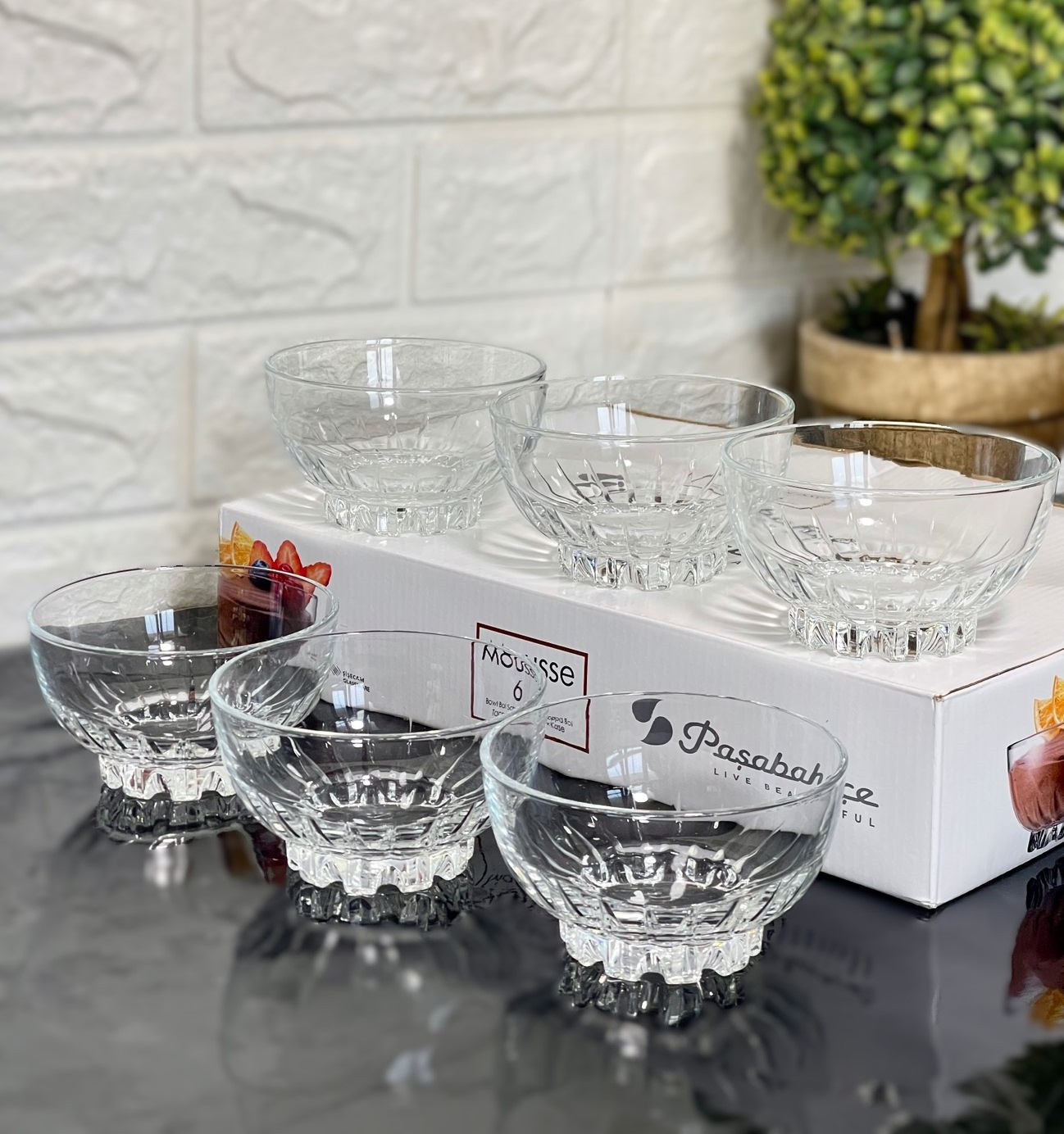 Service de 6 bols en verre PASABAHCE