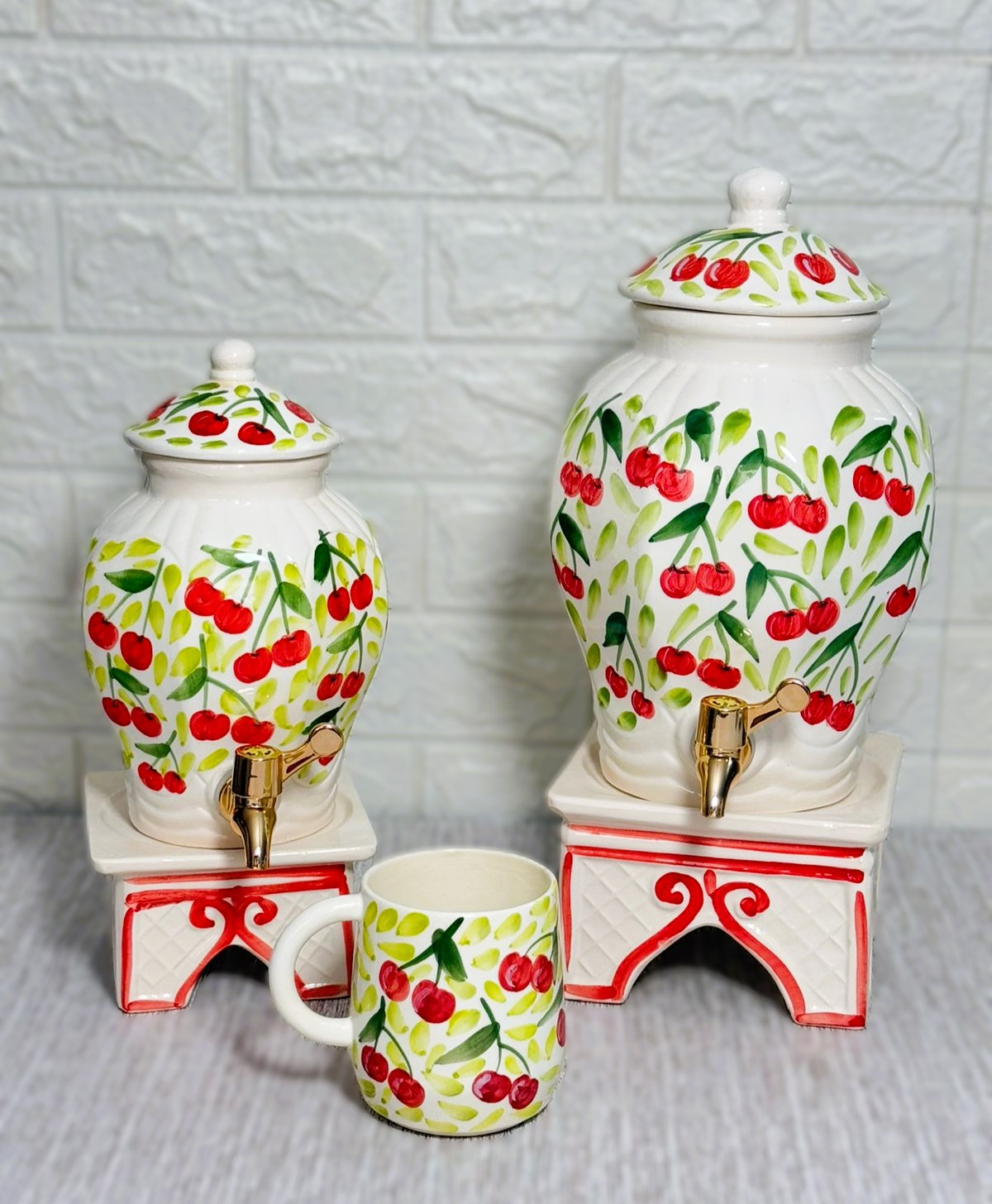 Jarre huile d'olive FOKHAR désigne cerises