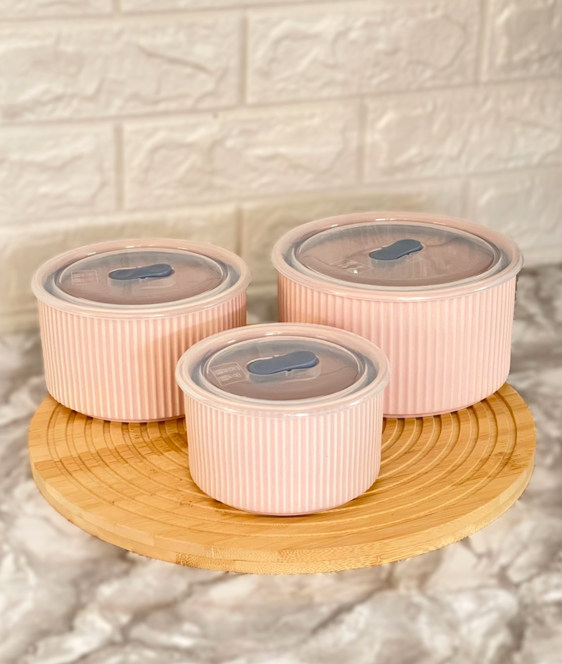 Lot de 3 contenants alimentaire en céramique