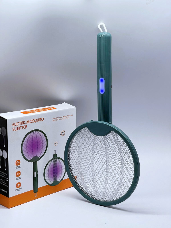 Raquette électrique anti-moustiques 2en1