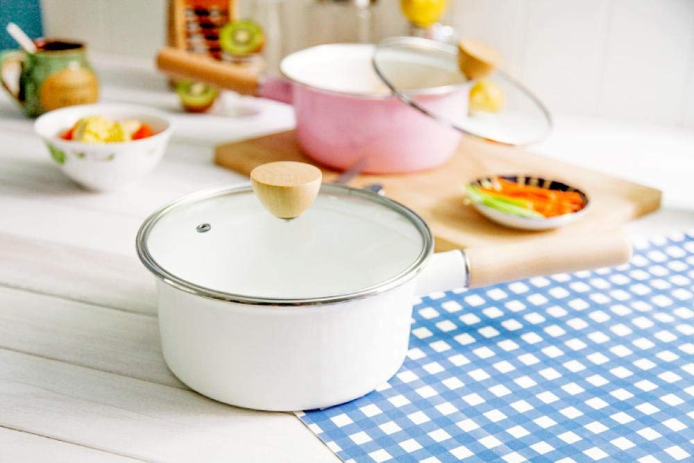 Casserole Motli Blanche avec Manche en Bois